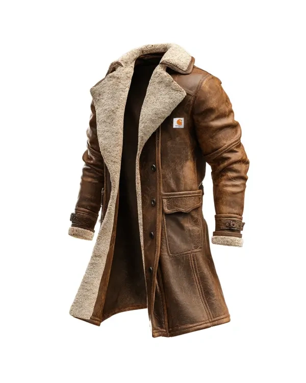 Carhartt Vintage Brown Suede Leather Jacket – Classic Rugged Style with Timeless Appeal